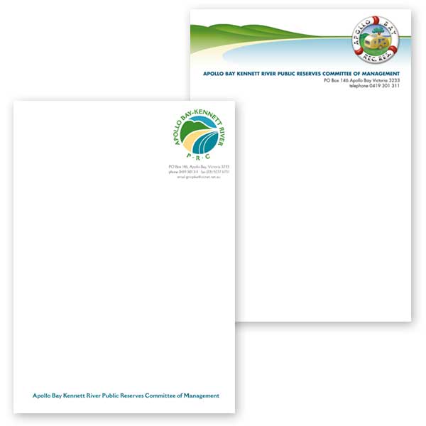 Letterheads for Apollo Bay-Kennett River Public Reserves Committee